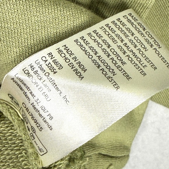 Anthropologie Top Womens Medium Floral Embroidered Sweatshirt Boxy Cropped Boho - Picture 12 of 12